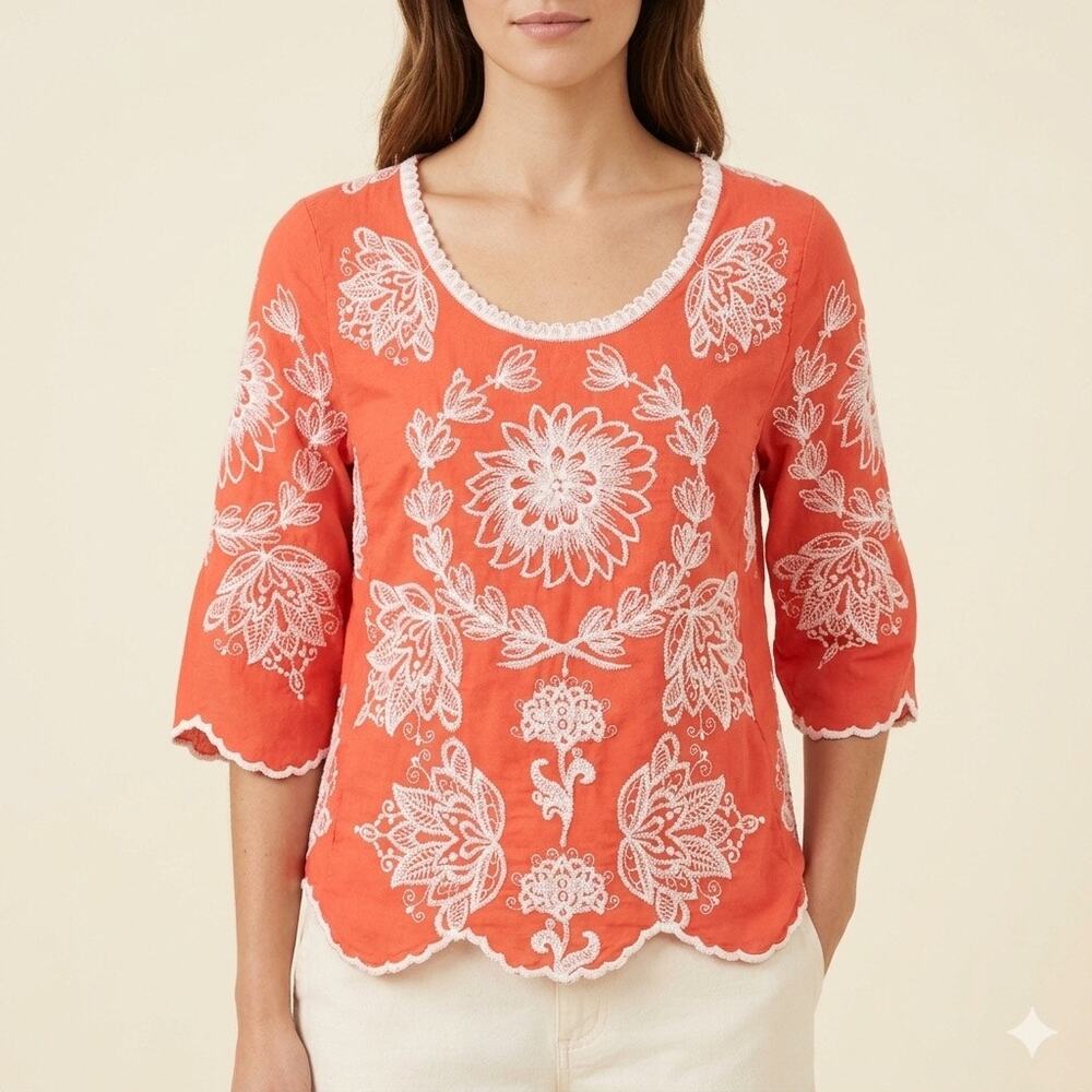 246-Solitaire Embroidered Blouse size M / PTP 18”